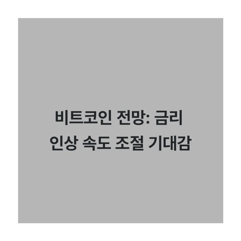 비트코인 전망: 금리 인상 속도 조절 기대감 속 상승세 지속될까?